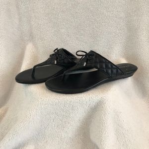 Alice Quilted Thong Sandal Black